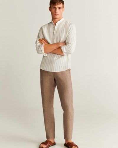 Linen chino Bermuda shorts